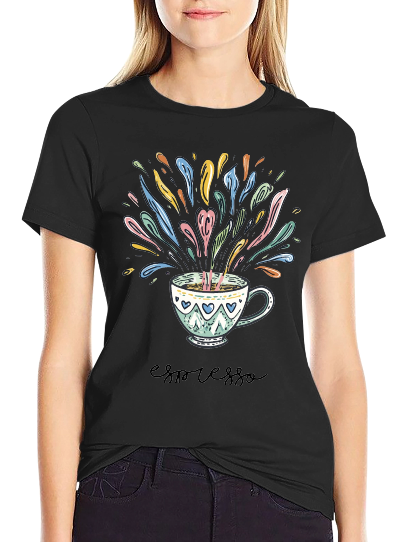 Espresso T-Shirt with Coffee Cup Graphic