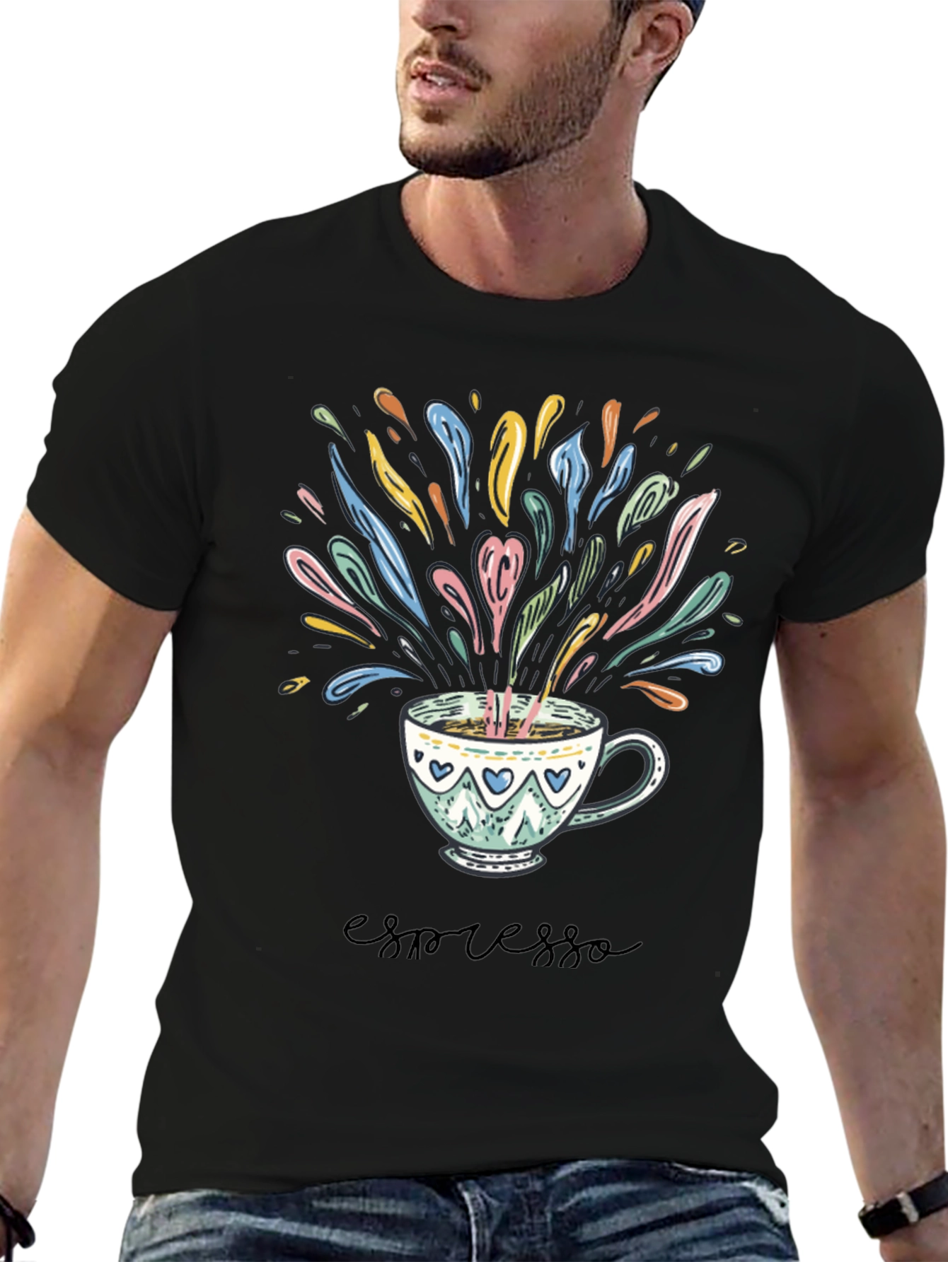 Espresso T-Shirt with Coffee Cup Graphic