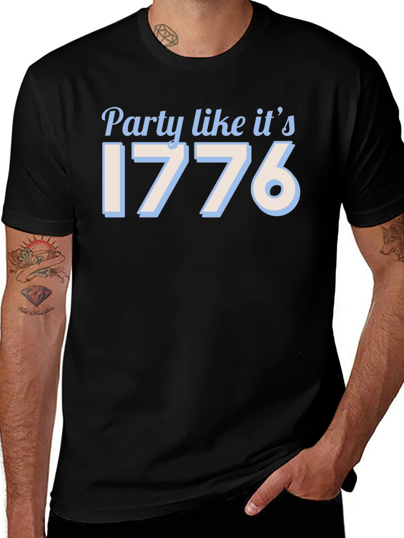 Party Like Its 1776 Black T-Shirt