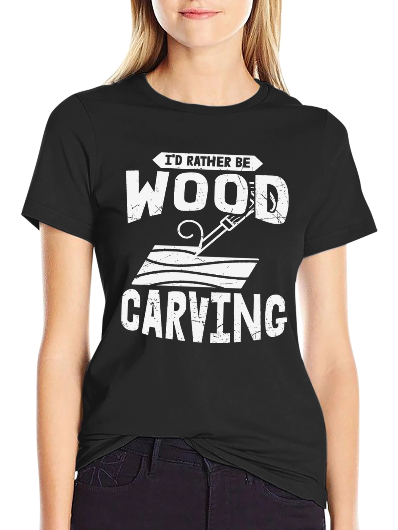 Id Rather Be Wood Carving T-Shirt