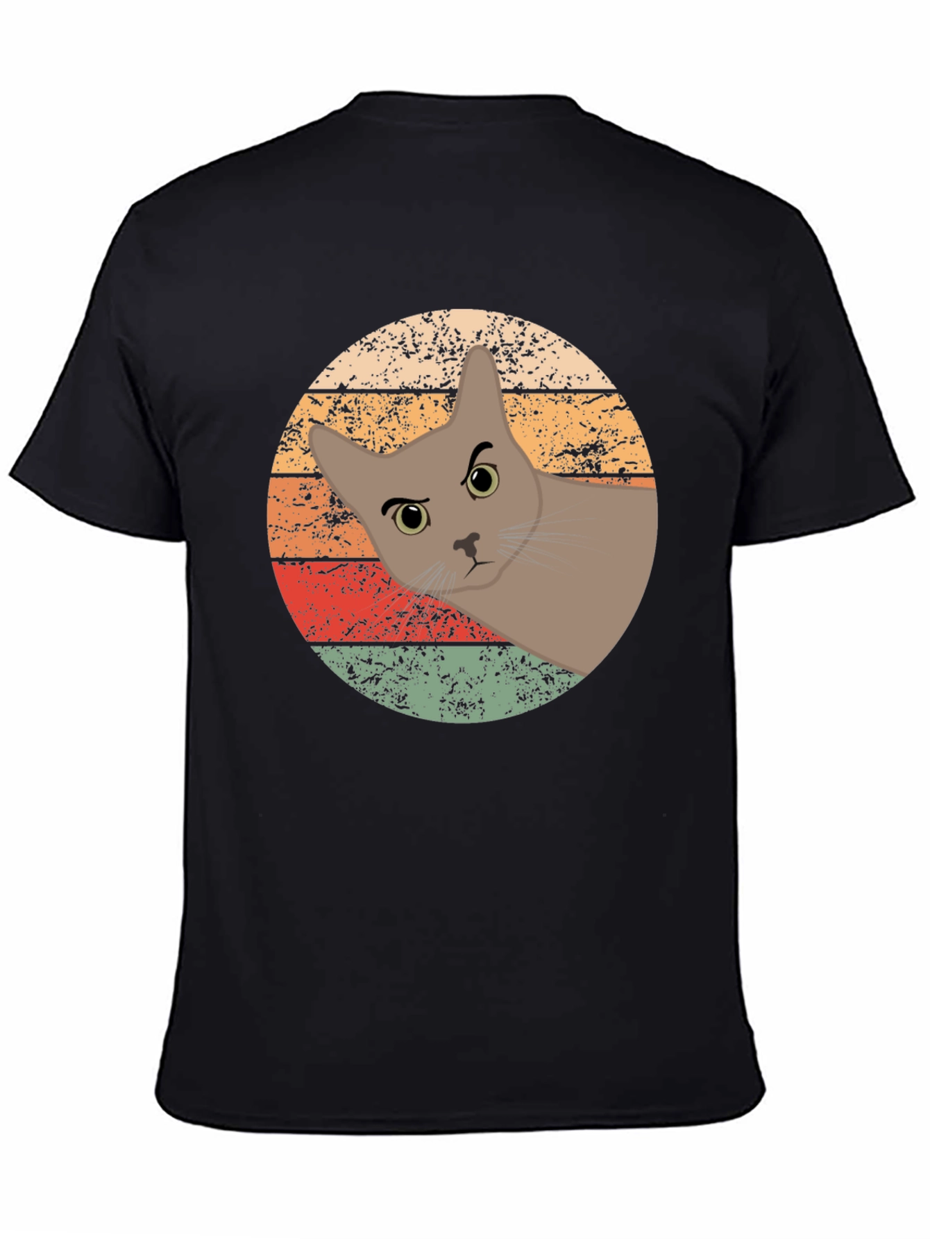Retro Cat Graphic Tee - Unisex Black T-Shirt