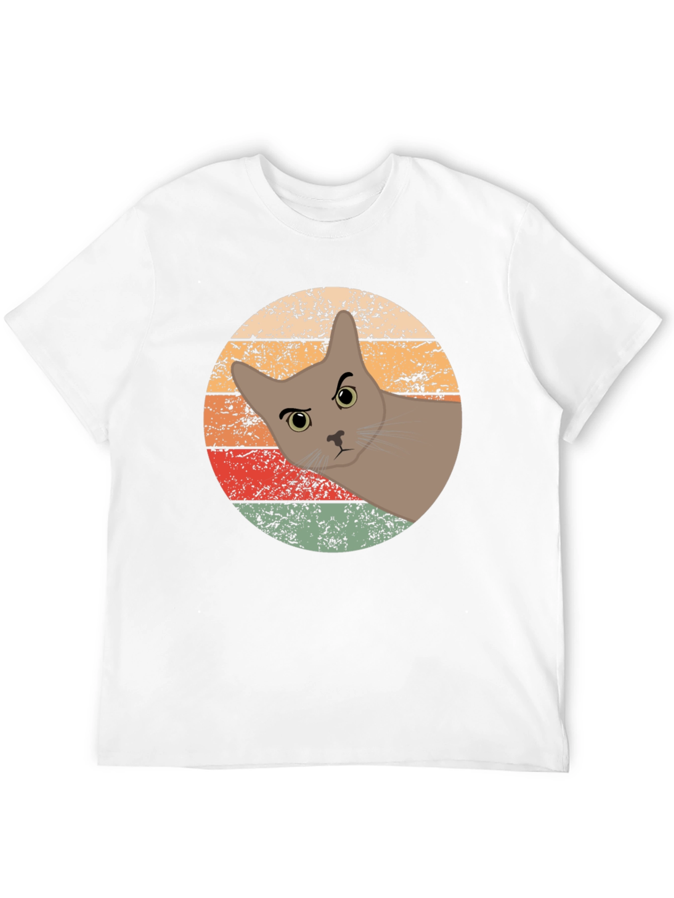 Retro Cat Graphic Tee - Unisex Black T-Shirt