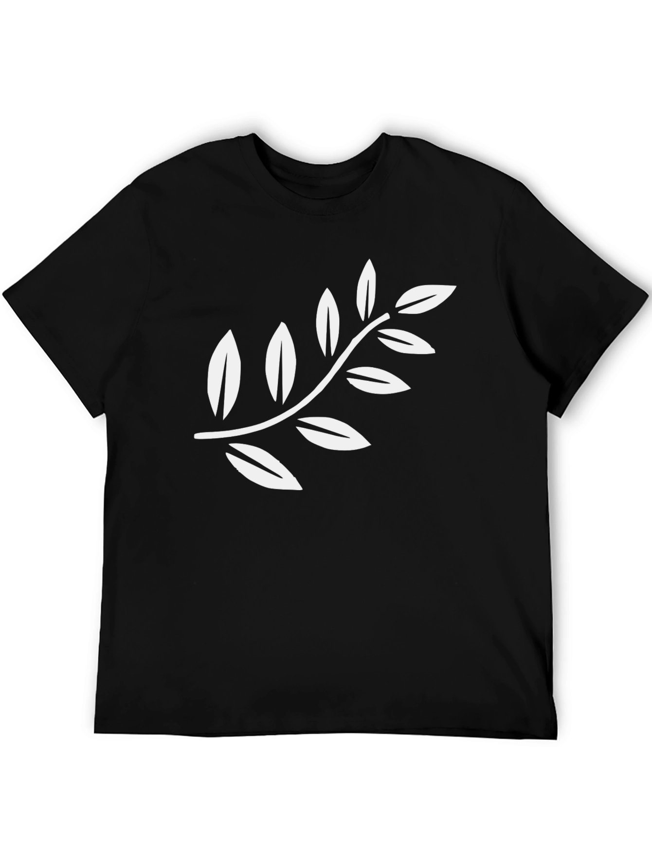 Olive Branch Graphic Tee - Black Cotton Casual Shirt