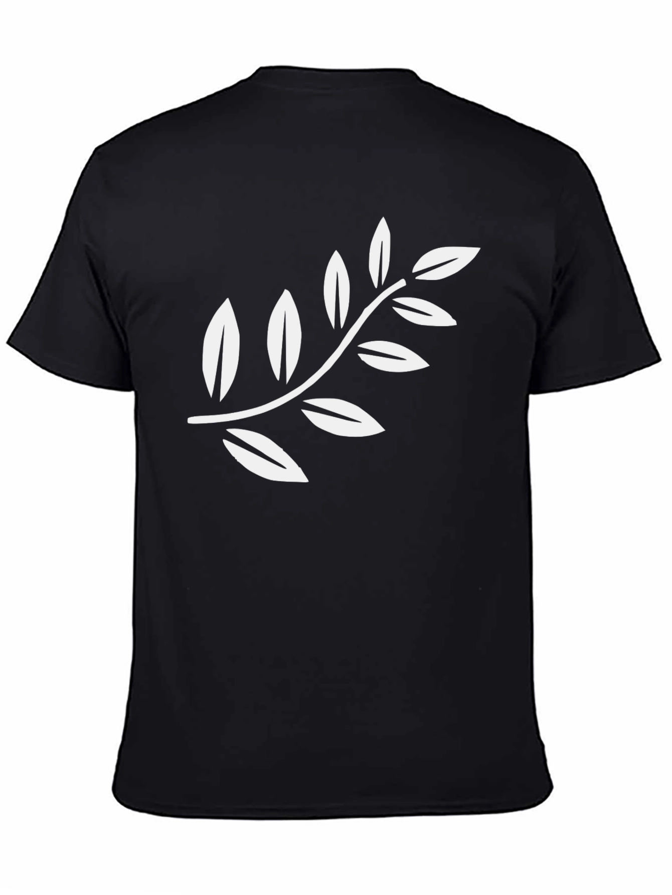 Olive Branch Graphic Tee - Black Cotton Casual Shirt