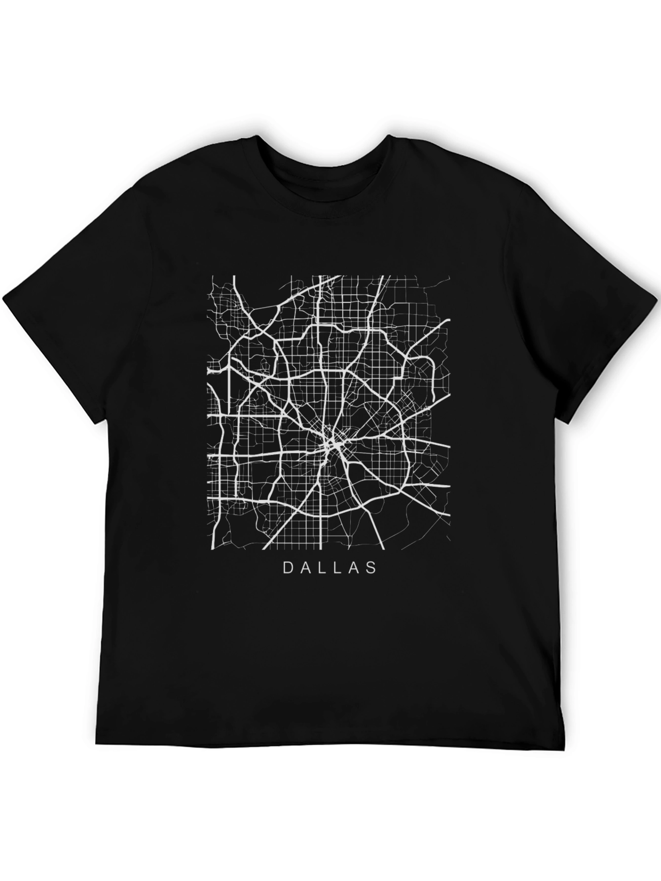Dallas City Map Graphic T-Shirt