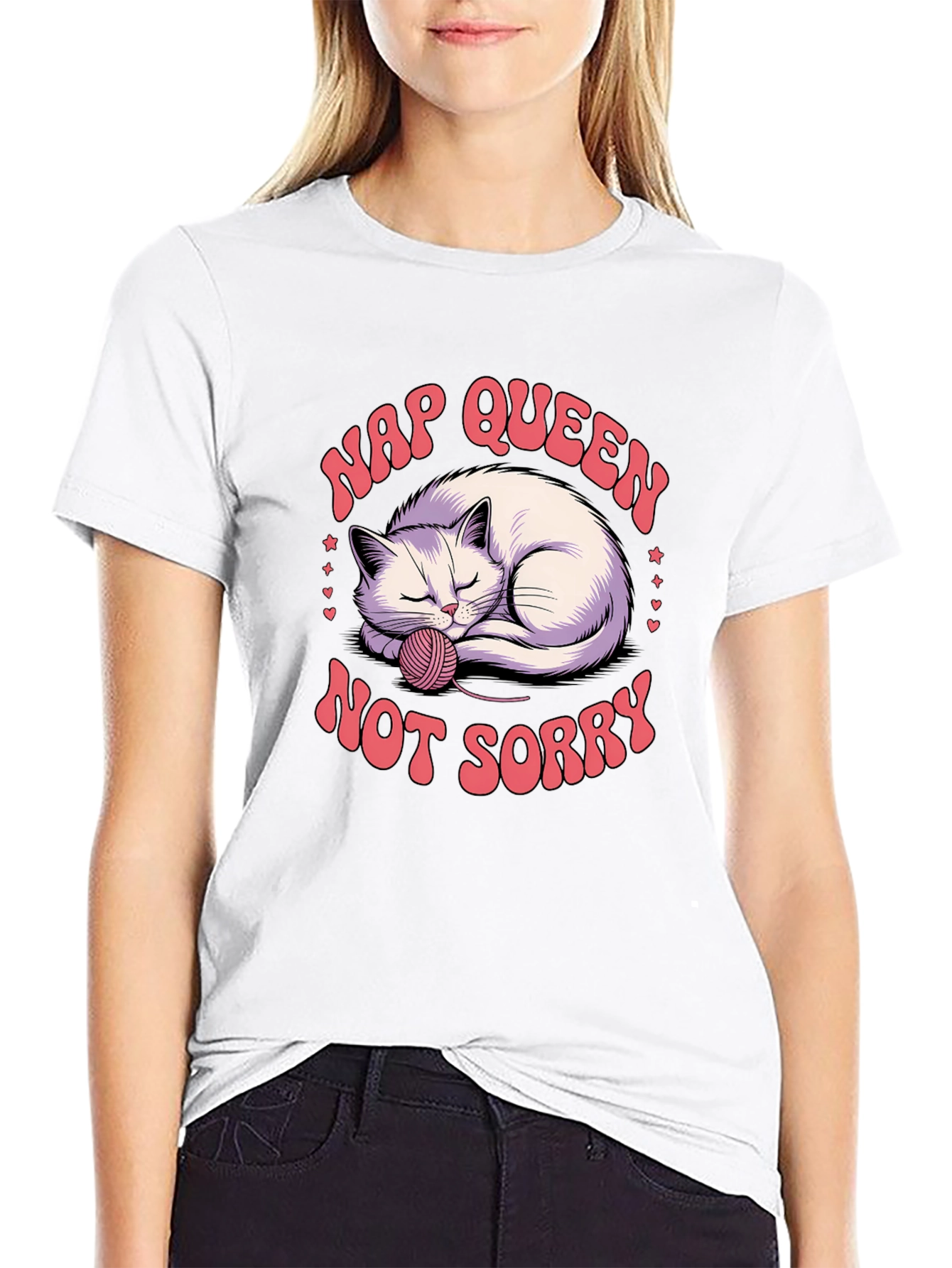 Nap Queen Cat Graphic T-Shirt