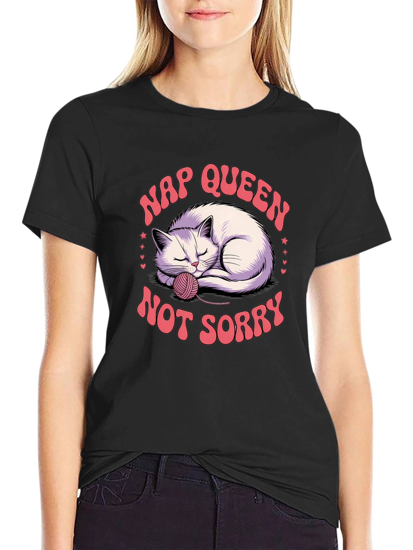 Nap Queen Cat Graphic T-Shirt