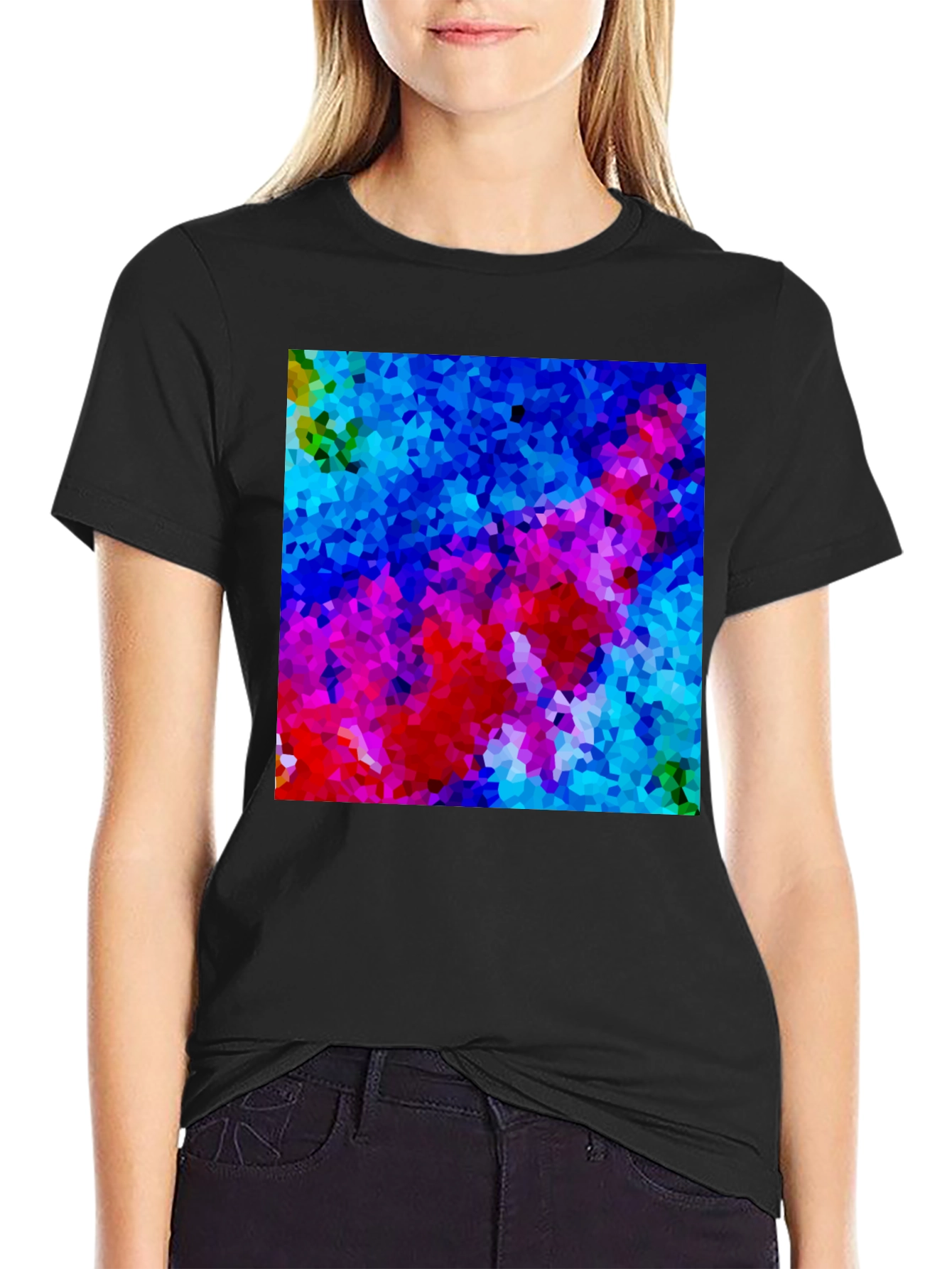Abstract Mosaic Art Black T-Shirt