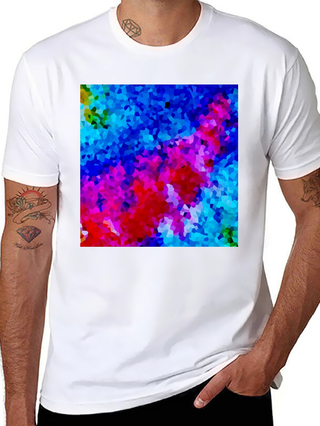 Abstract Mosaic Art Black T-Shirt