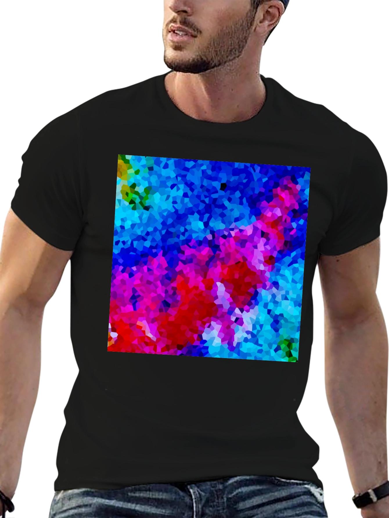 Abstract Mosaic Art Black T-Shirt