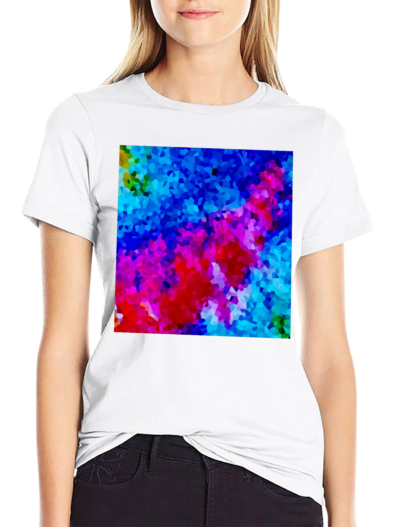 Abstract Mosaic Art Black T-Shirt
