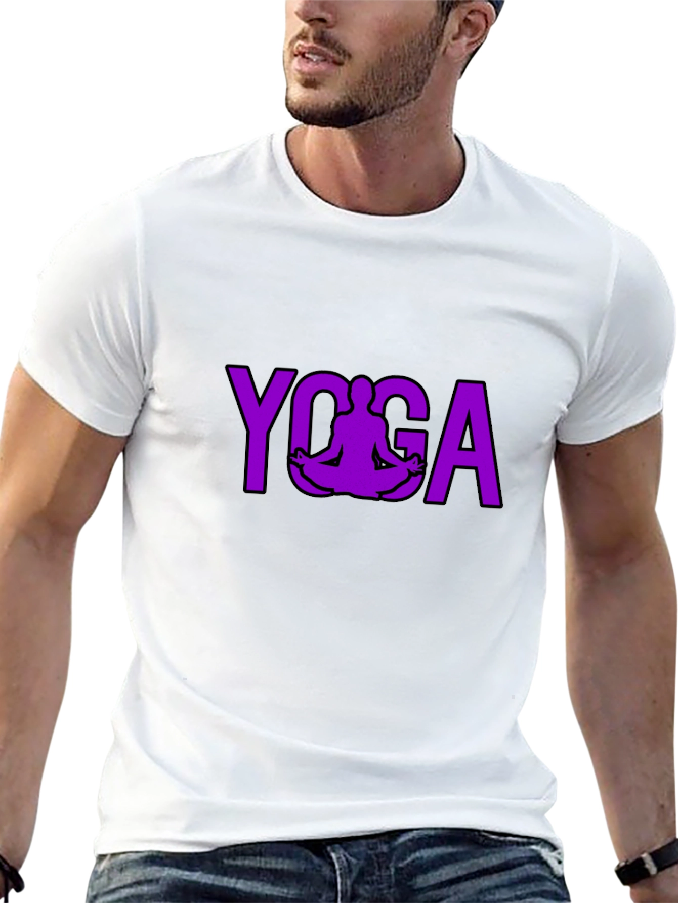 Yoga Pose Graphic T-Shirt - Black Cotton Tee