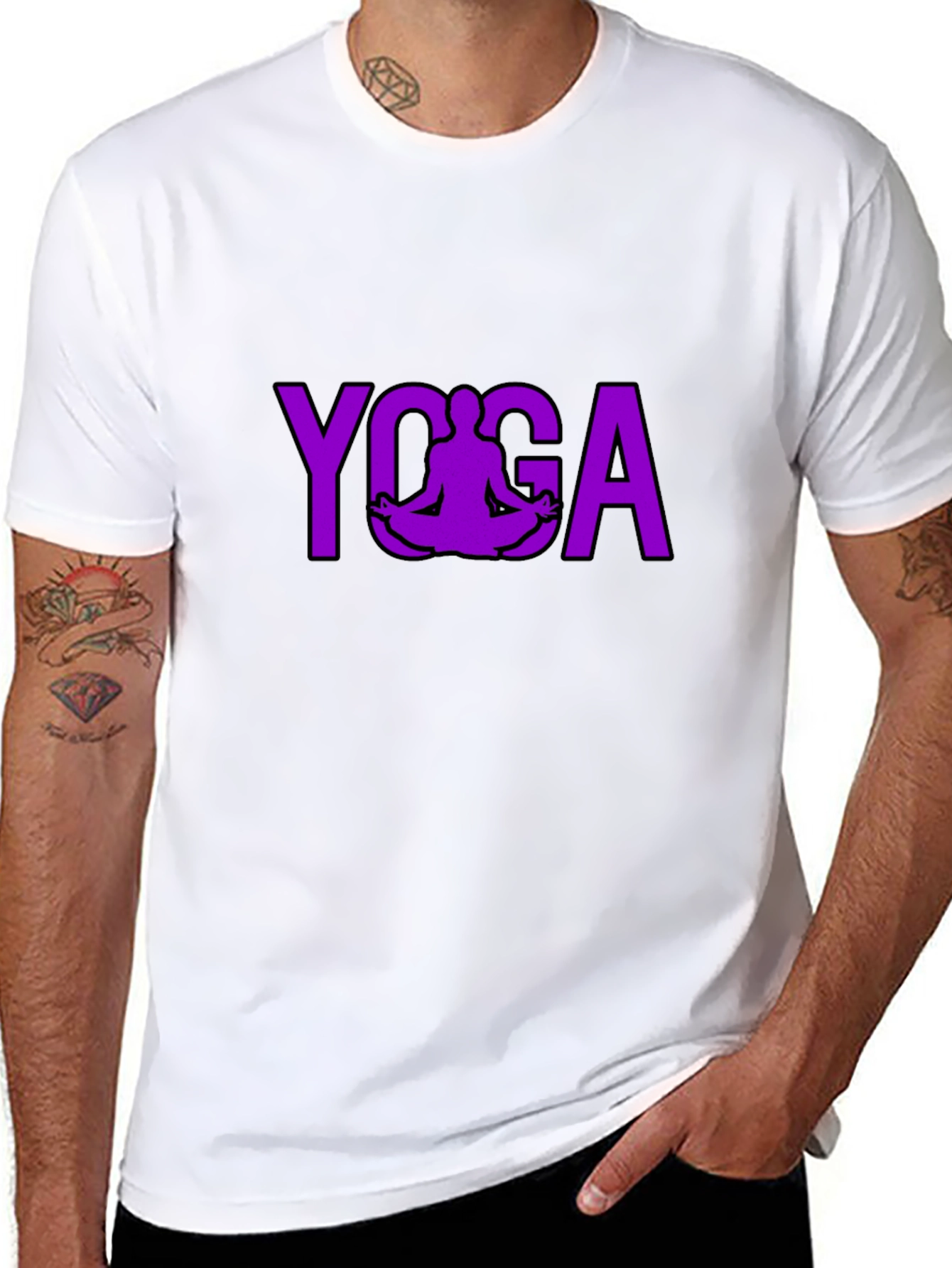 Yoga Pose Graphic T-Shirt - Black Cotton Tee