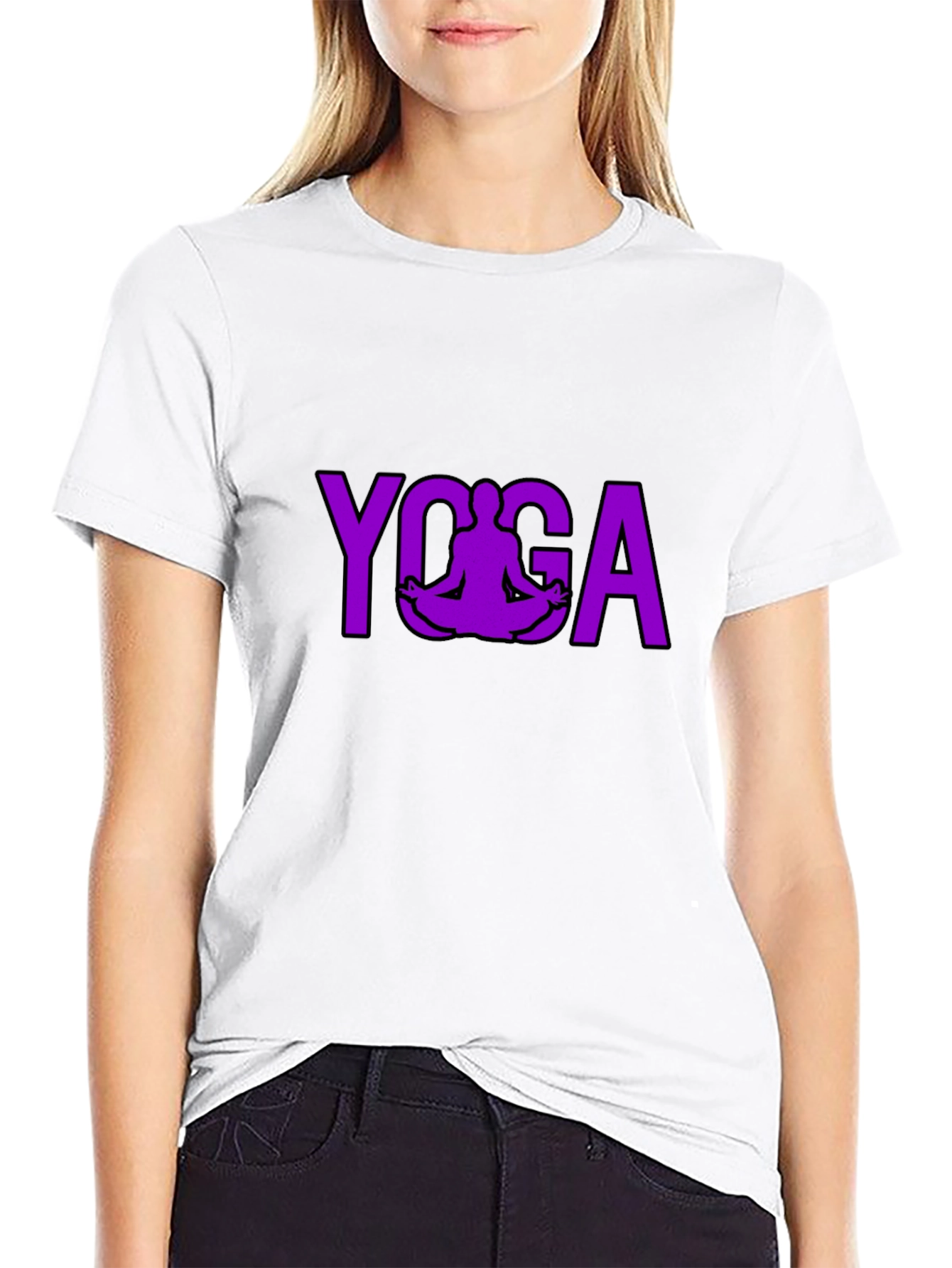 Yoga Pose Graphic T-Shirt - Black Cotton Tee