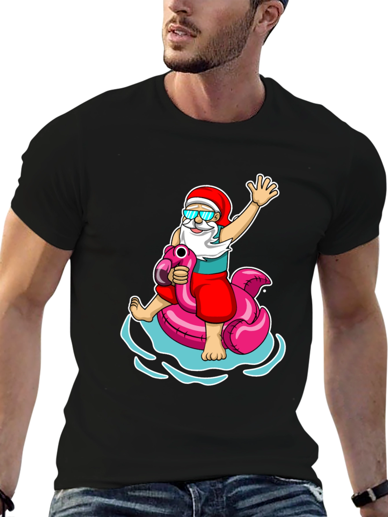 Summer Santa Flamingo T-Shirt