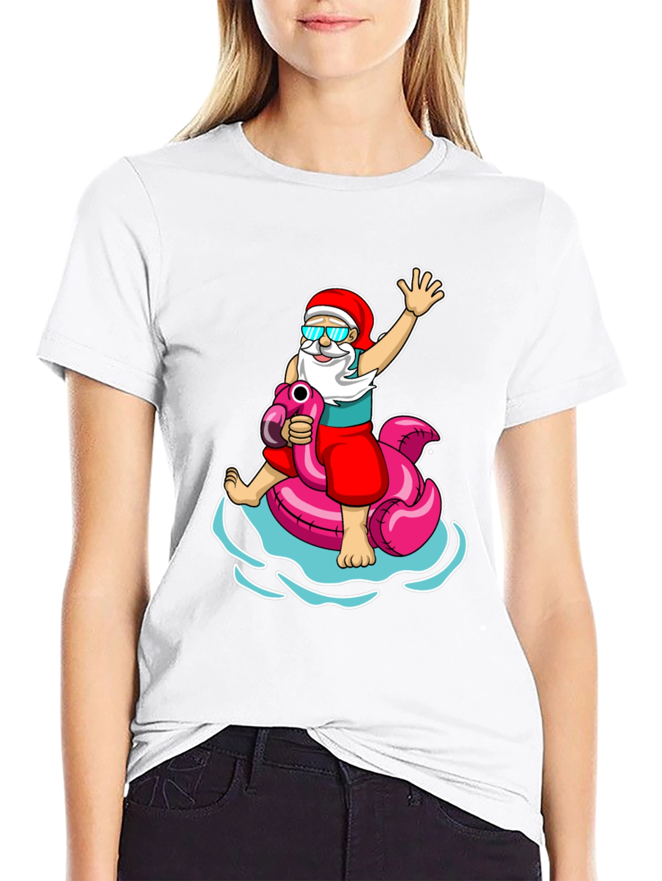 Summer Santa Flamingo T-Shirt