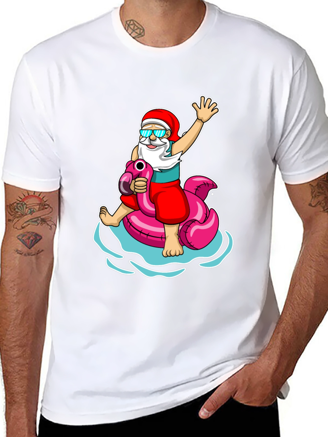 Summer Santa Flamingo T-Shirt