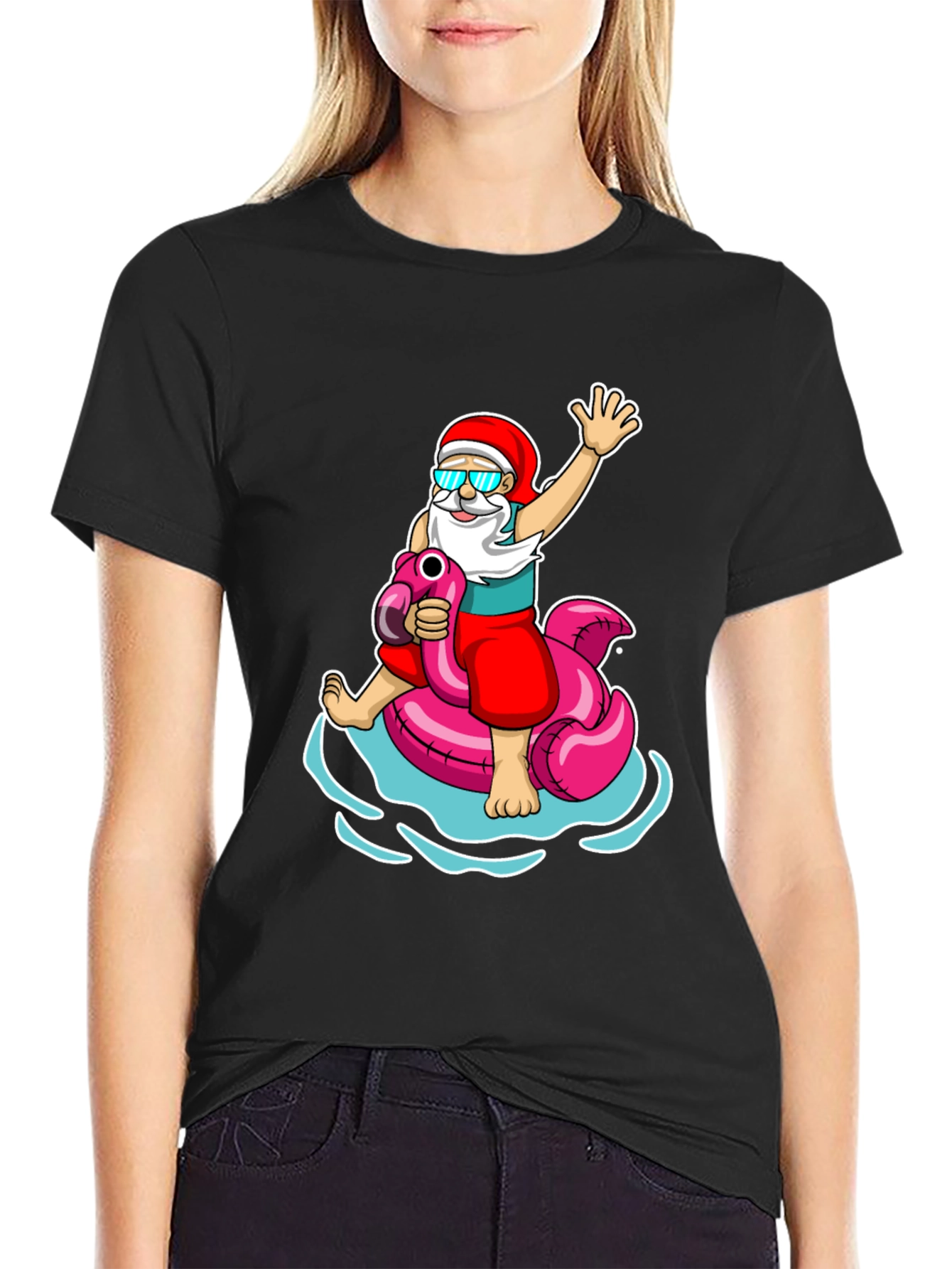 Summer Santa Flamingo T-Shirt