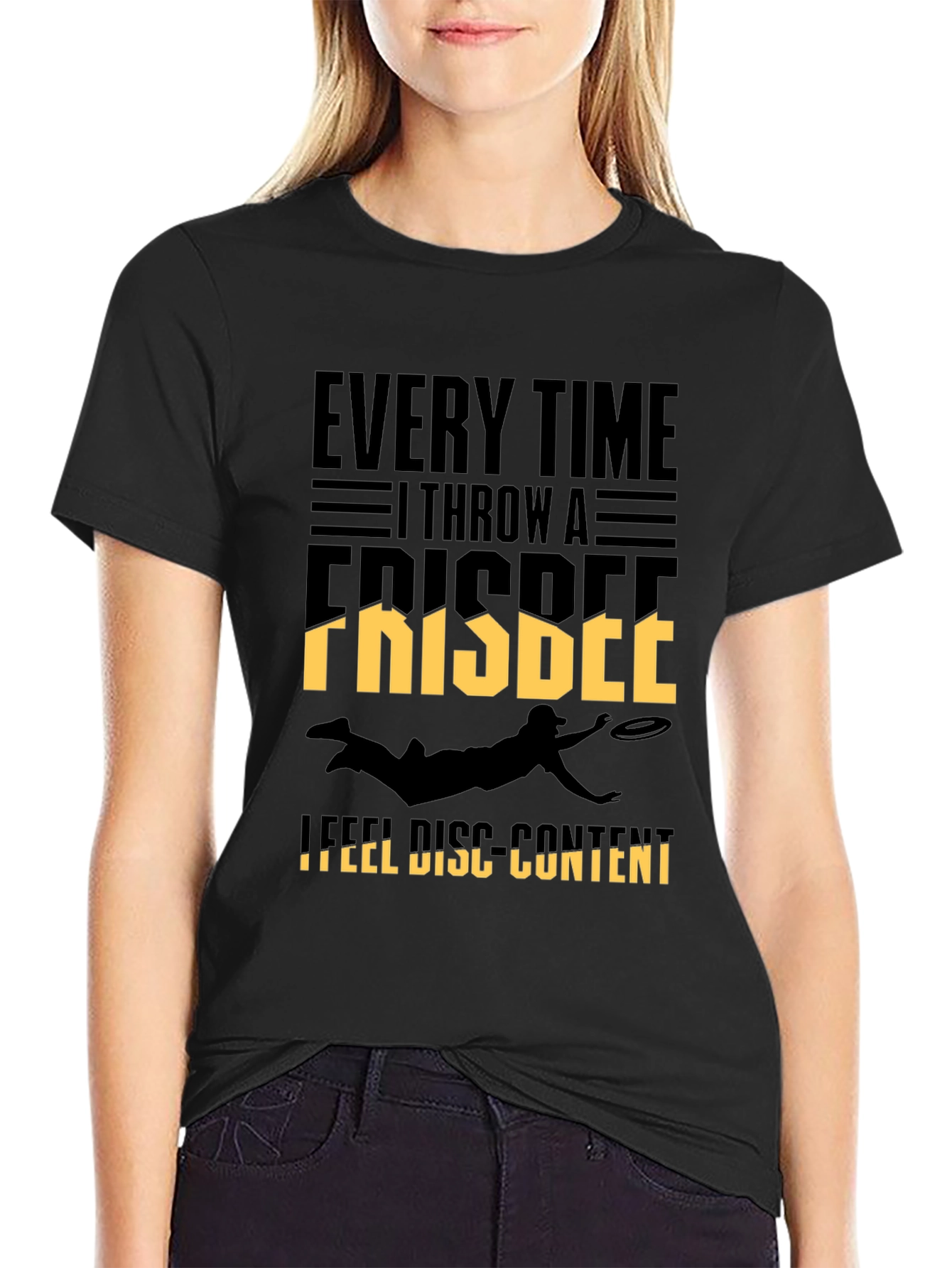 Frisbee Disc Content T-Shirt: Ultimate Throwing Tee