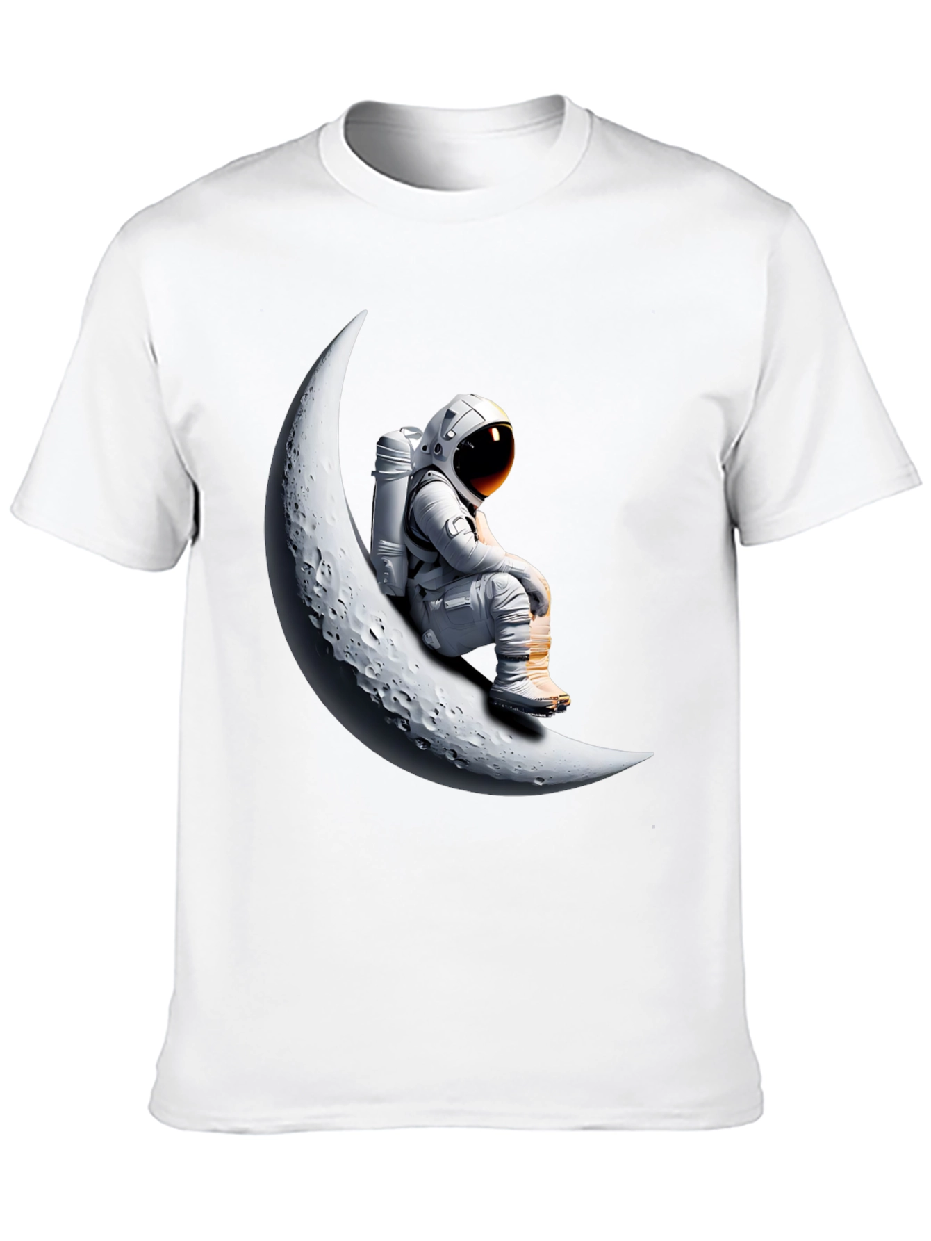 Astronaut on Moon Graphic T-Shirt - Black