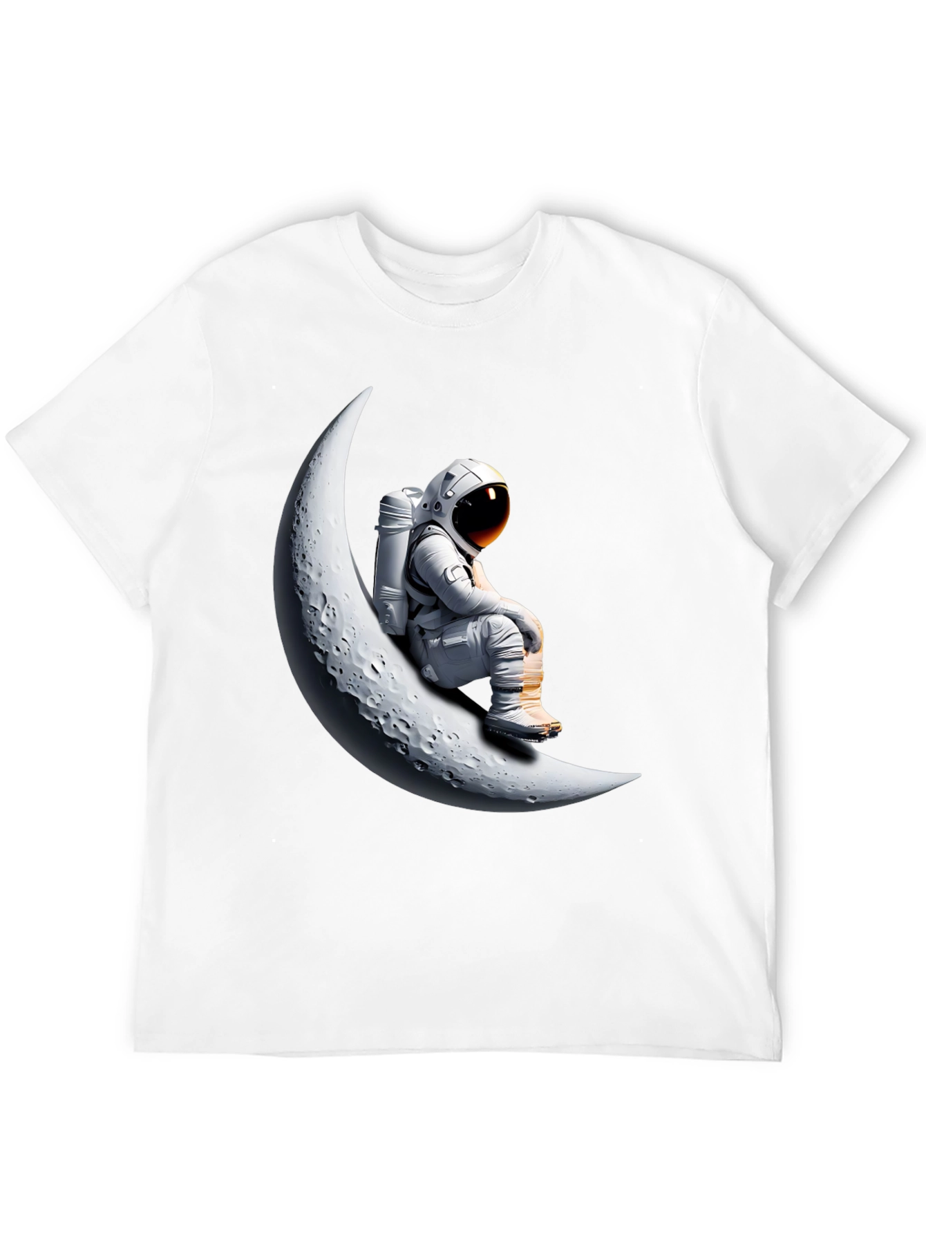 Astronaut on Moon Graphic T-Shirt - Black