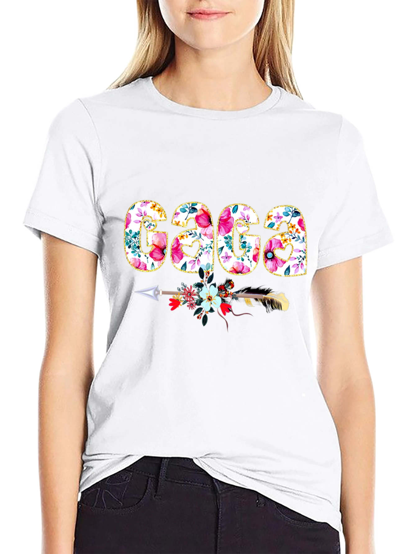 Floral GAGA Arrow T-Shirt