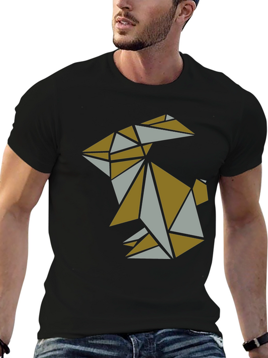 Geometric Origami Rabbit Graphic T-Shirt