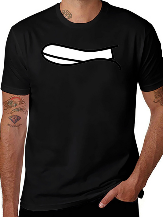 Cartoon Mouth Graphic Black T-Shirt