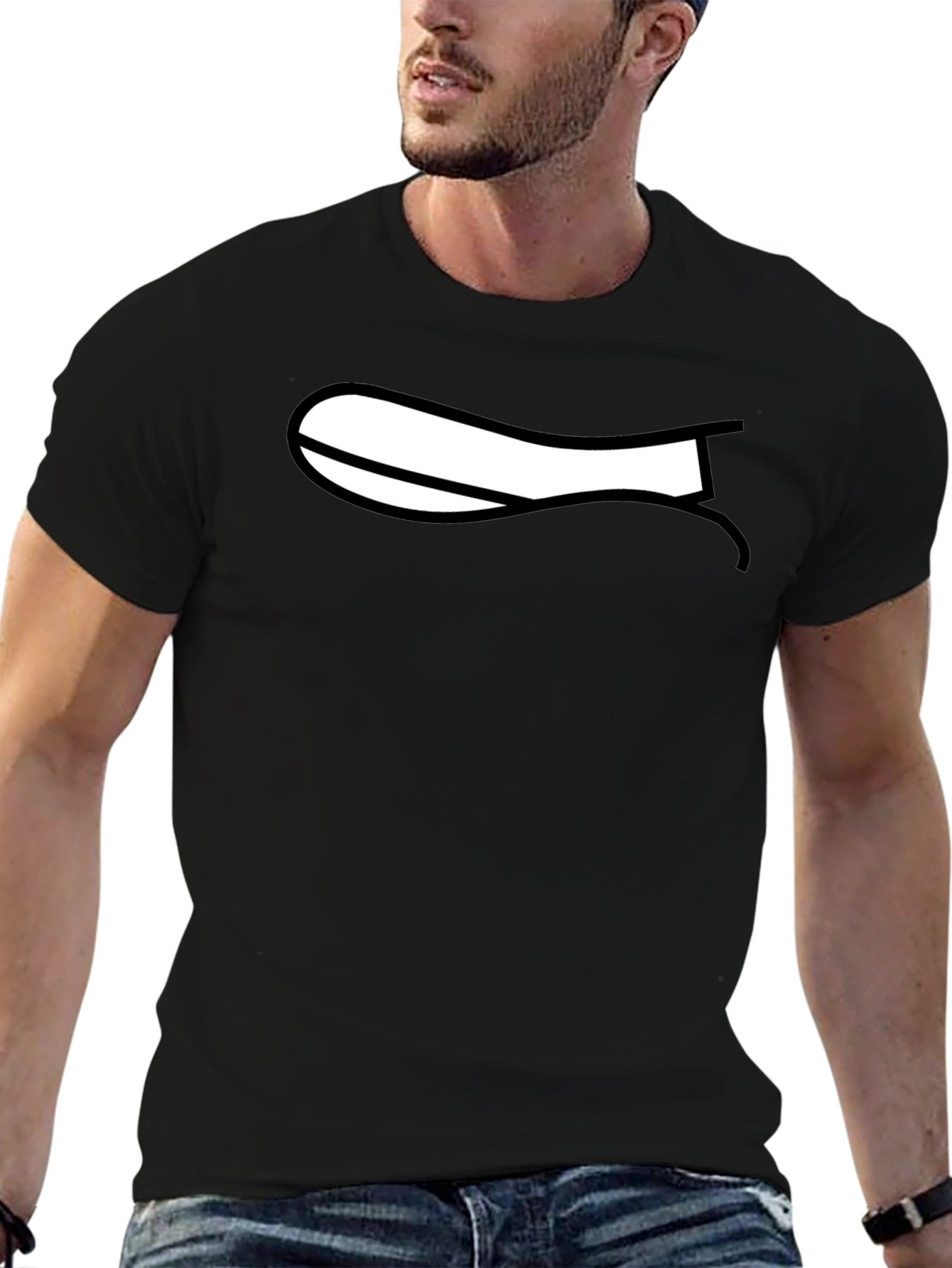 Cartoon Mouth Graphic Black T-Shirt
