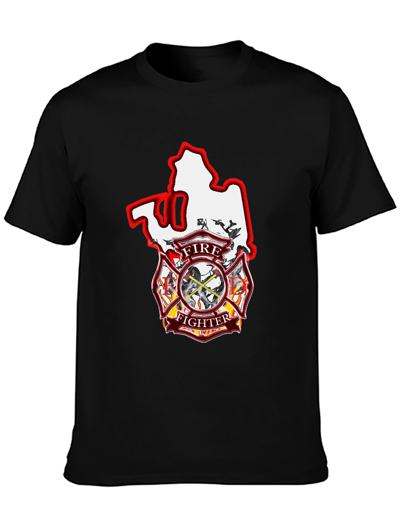 Firefighter Maltese Cross Graphic T-Shirt