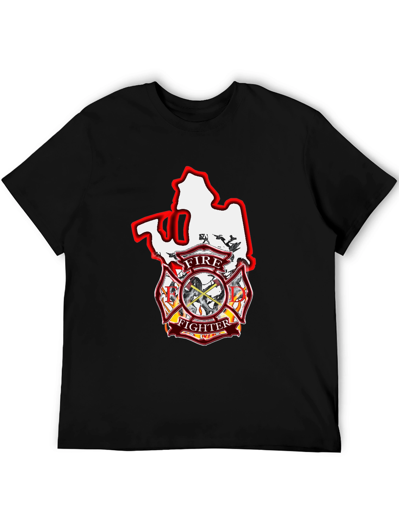 Firefighter Maltese Cross Graphic T-Shirt