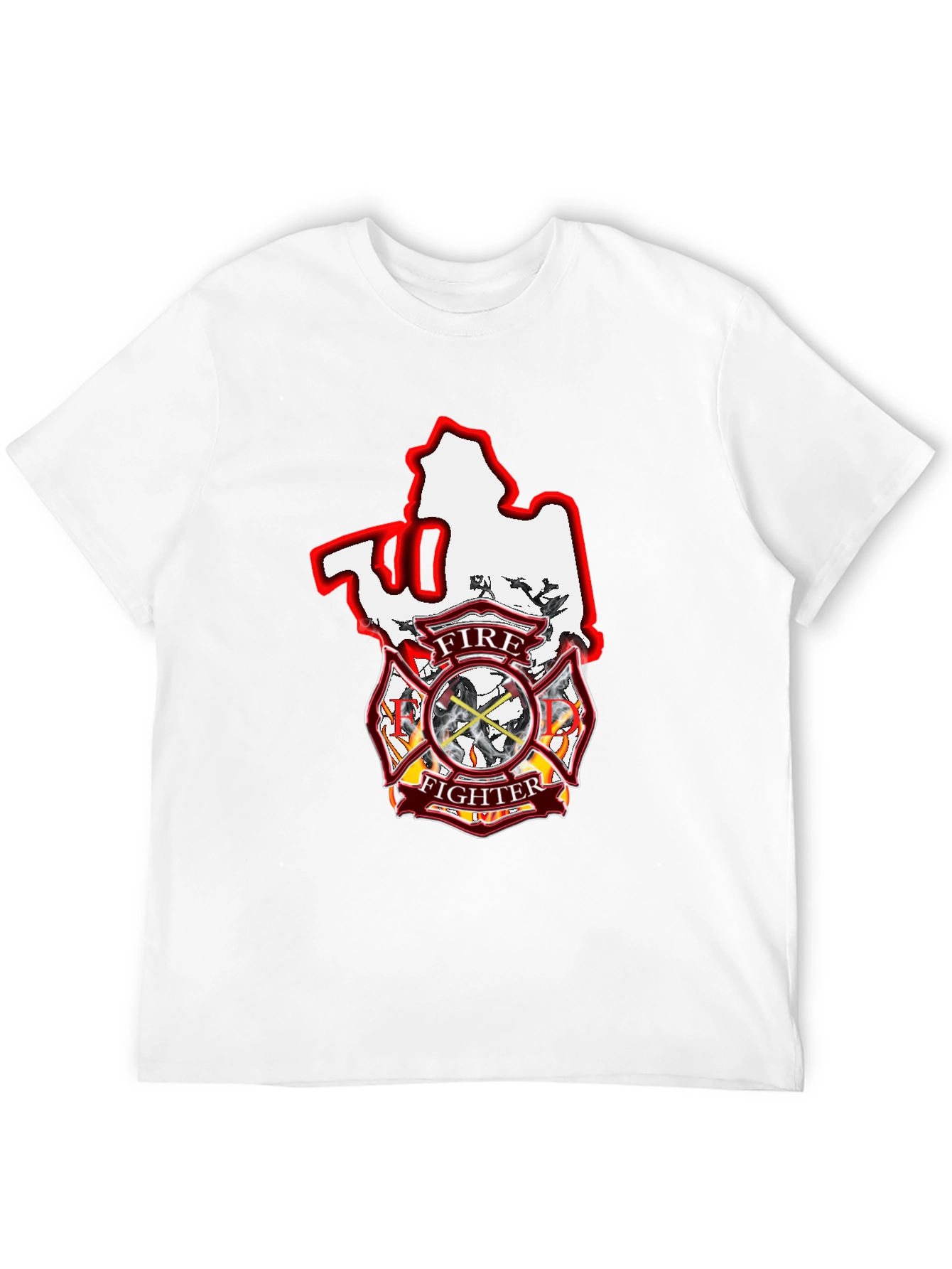 Firefighter Maltese Cross Graphic T-Shirt
