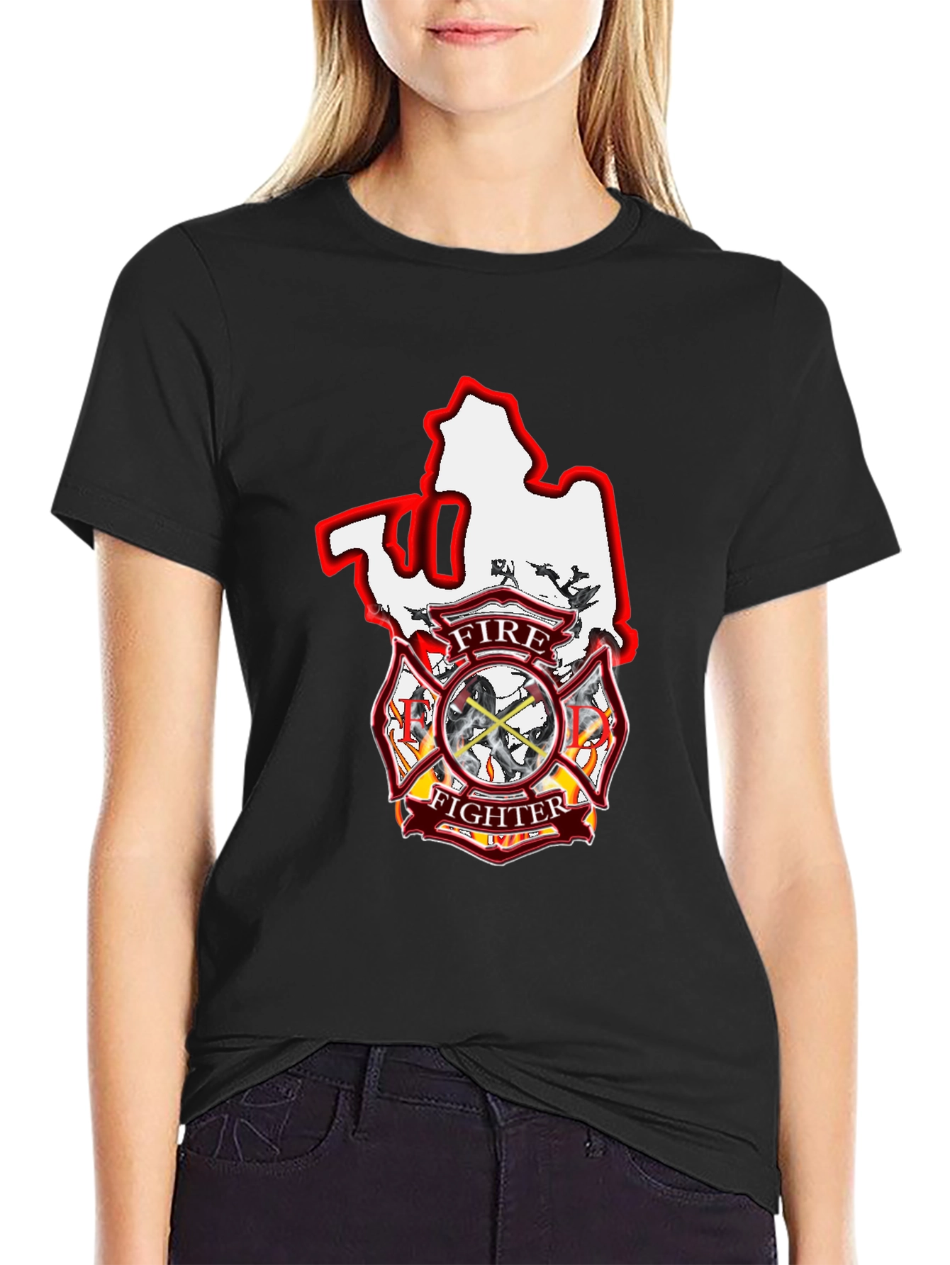 Firefighter Maltese Cross Graphic T-Shirt