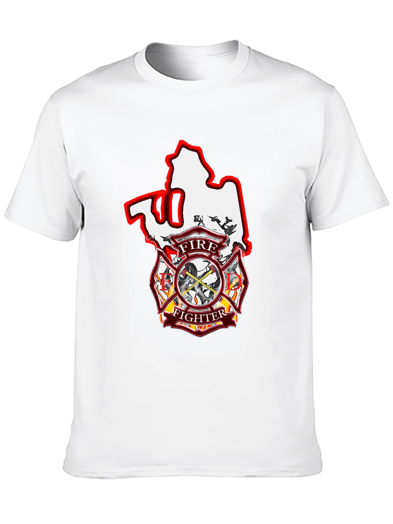 Firefighter Maltese Cross Graphic T-Shirt
