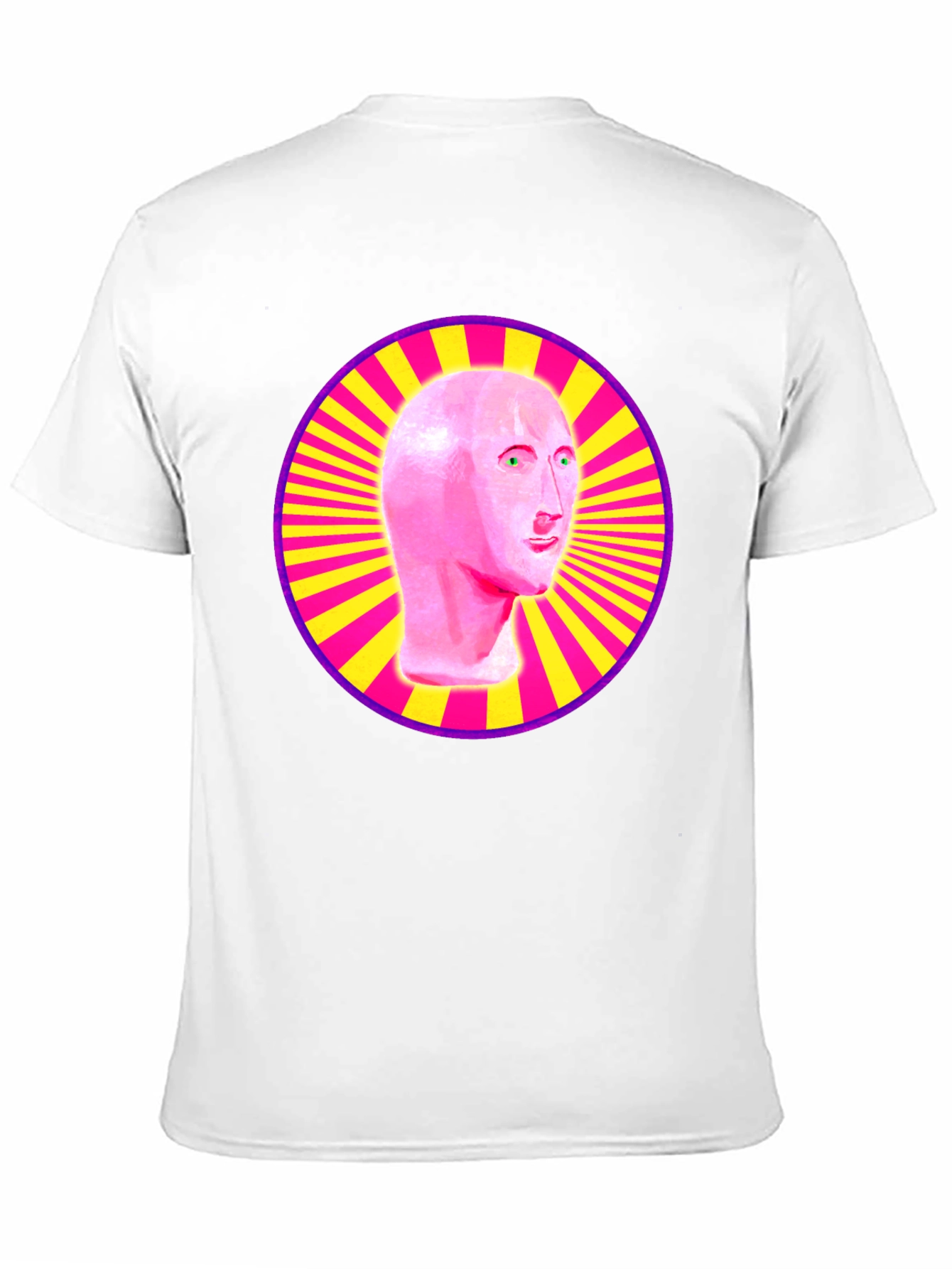 Meme Man Head in Circle Graphic Tee - Black