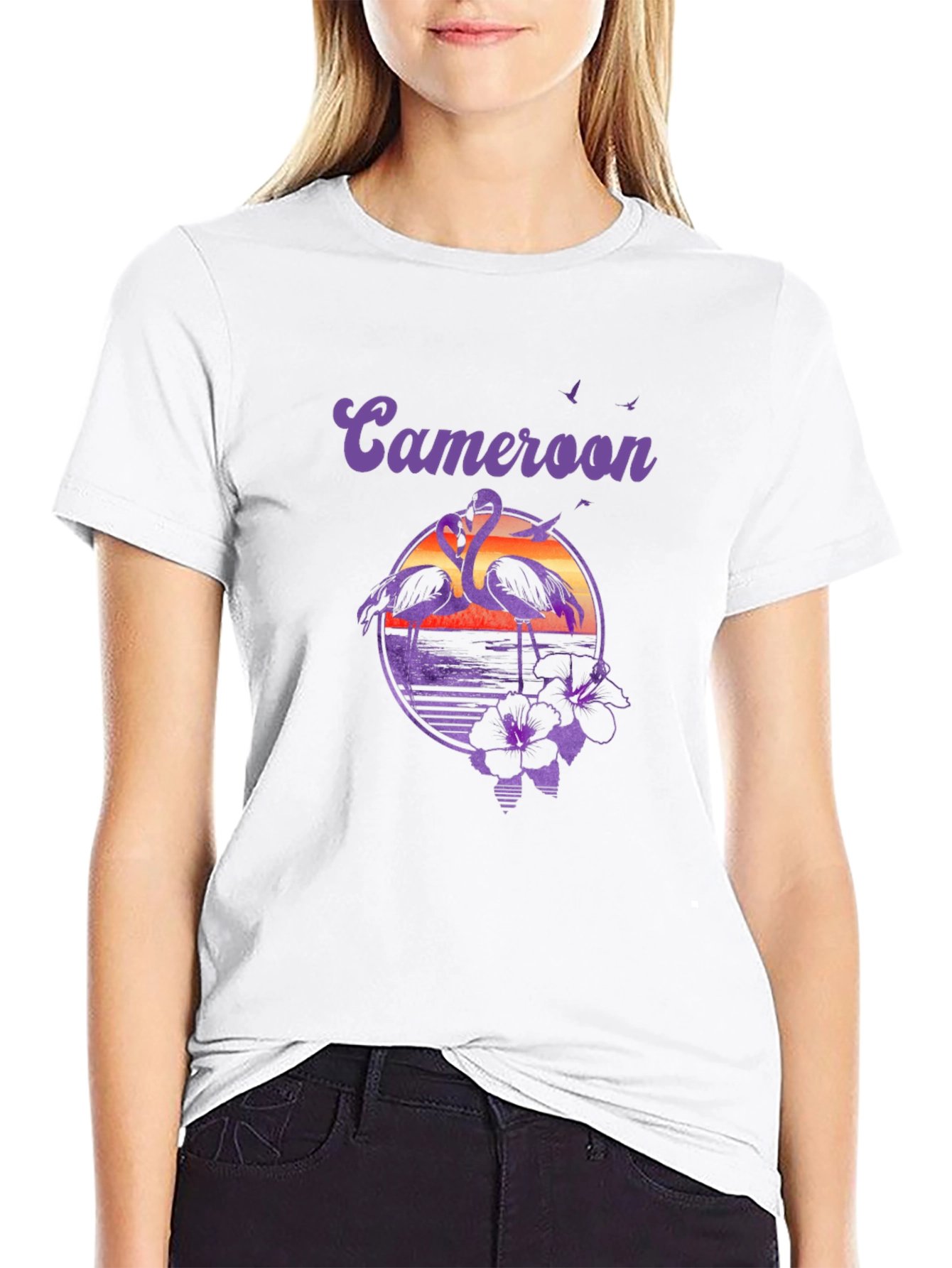 Cameroon Flamingo Sunset Graphic T-Shirt