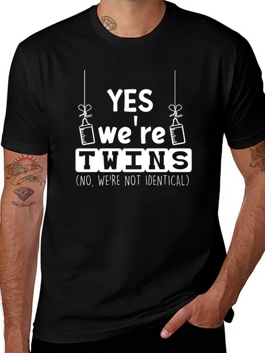 Yes Were Twins T-Shirt - Funny Baby Announcement Tee