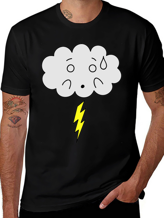Funny Weather Cloud Lightning Bolt Graphic T-Shirt