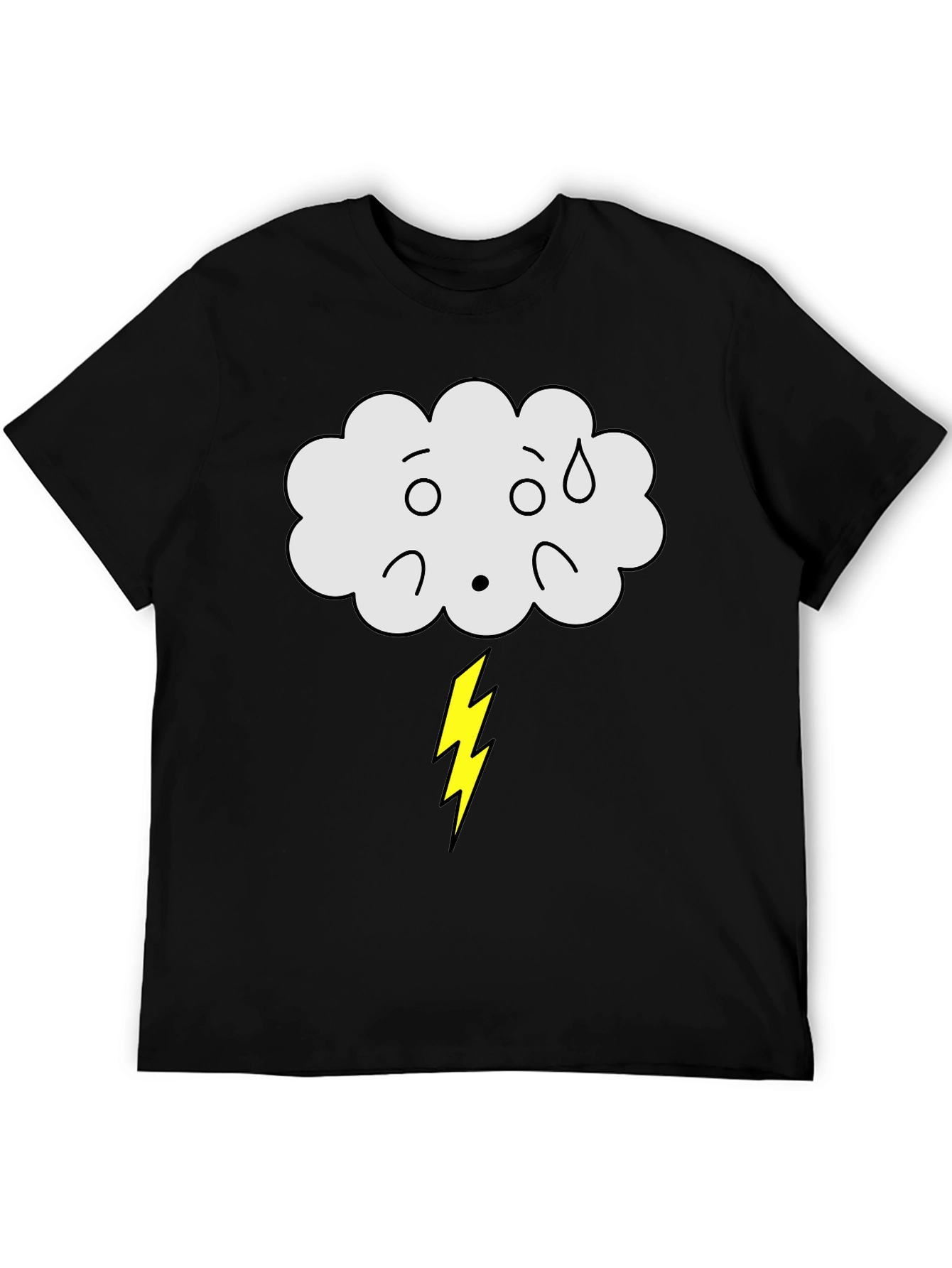 Funny Weather Cloud Lightning Bolt Graphic T-Shirt