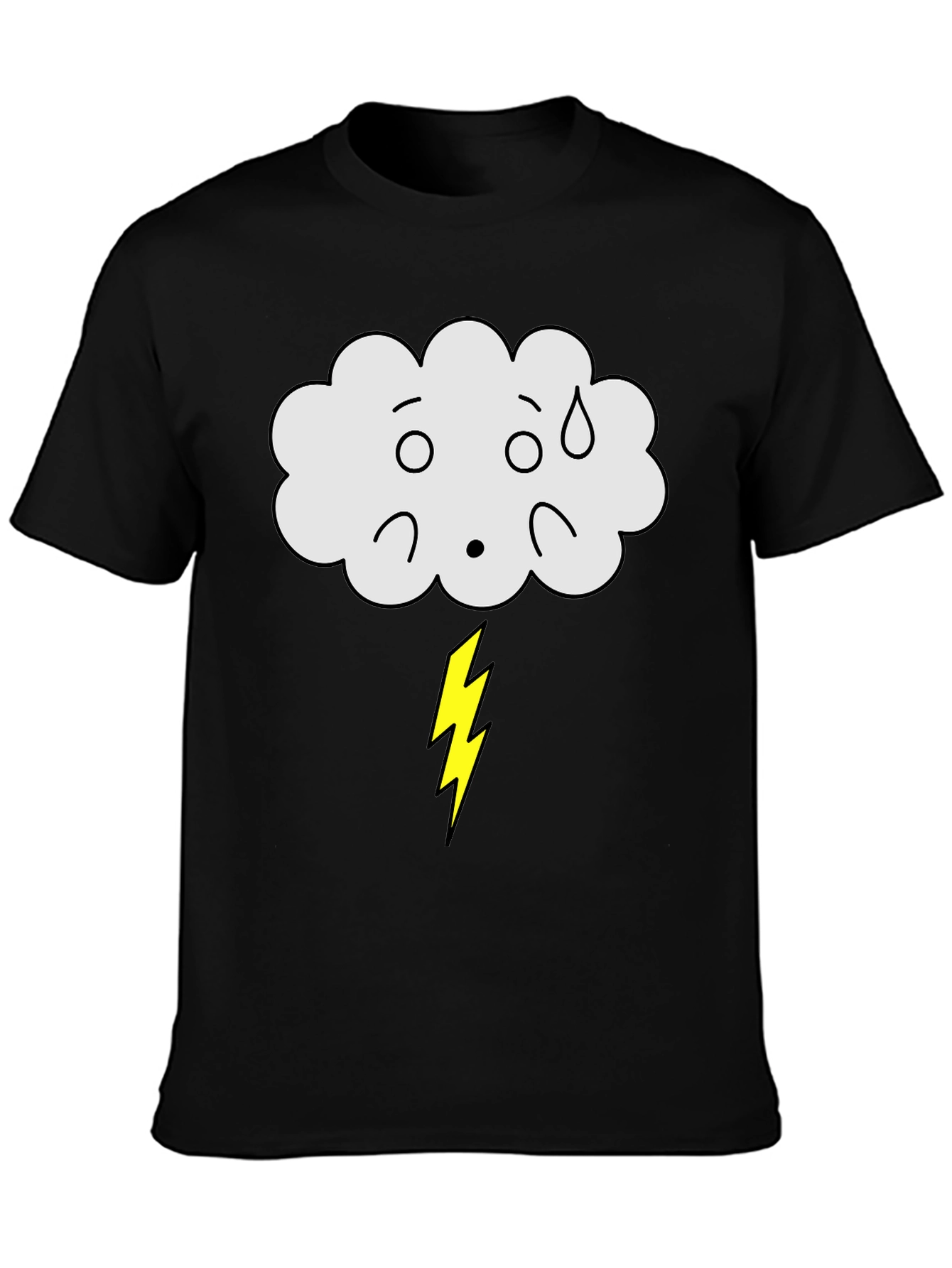 Funny Weather Cloud Lightning Bolt Graphic T-Shirt