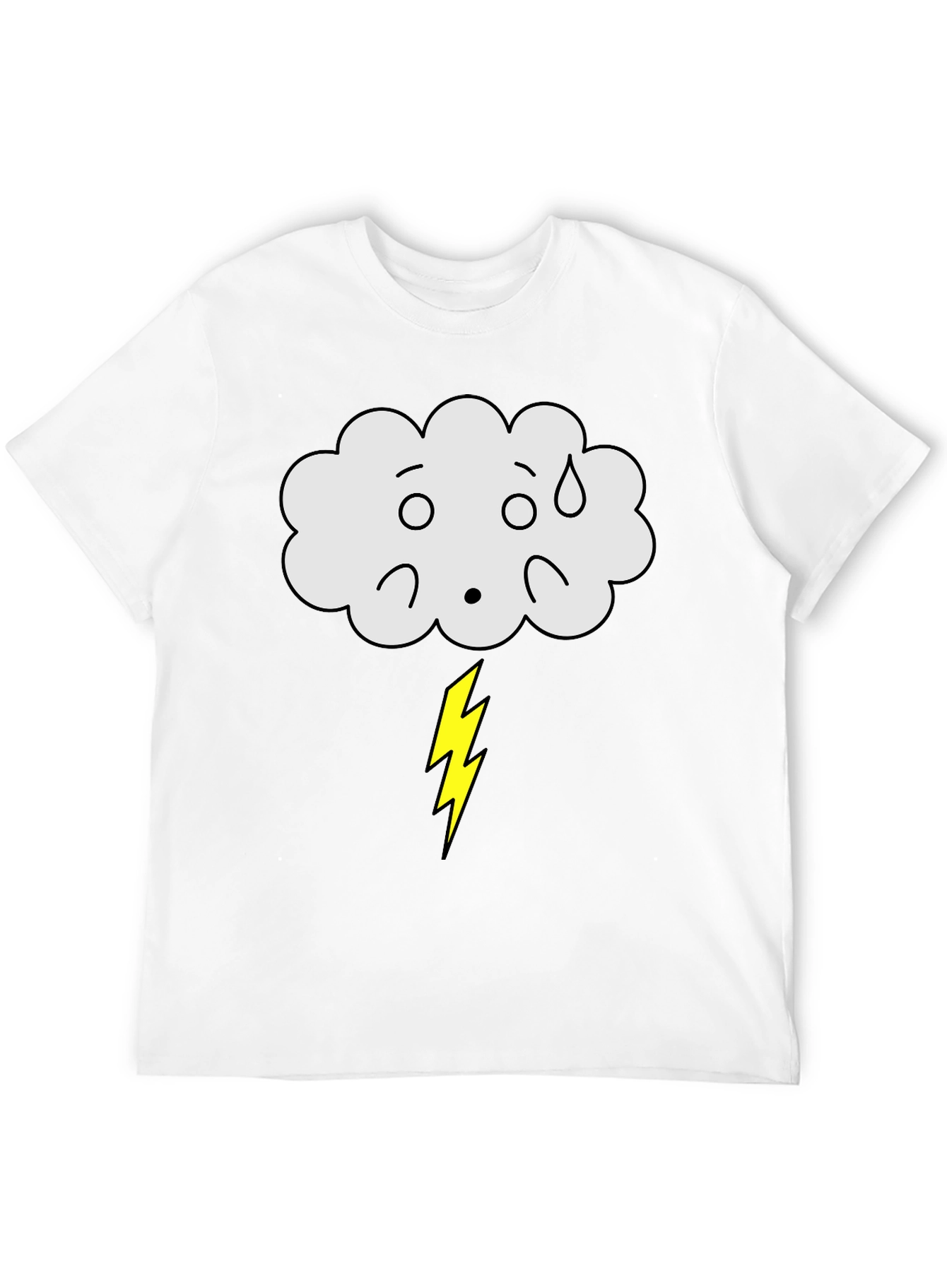 Funny Weather Cloud Lightning Bolt Graphic T-Shirt