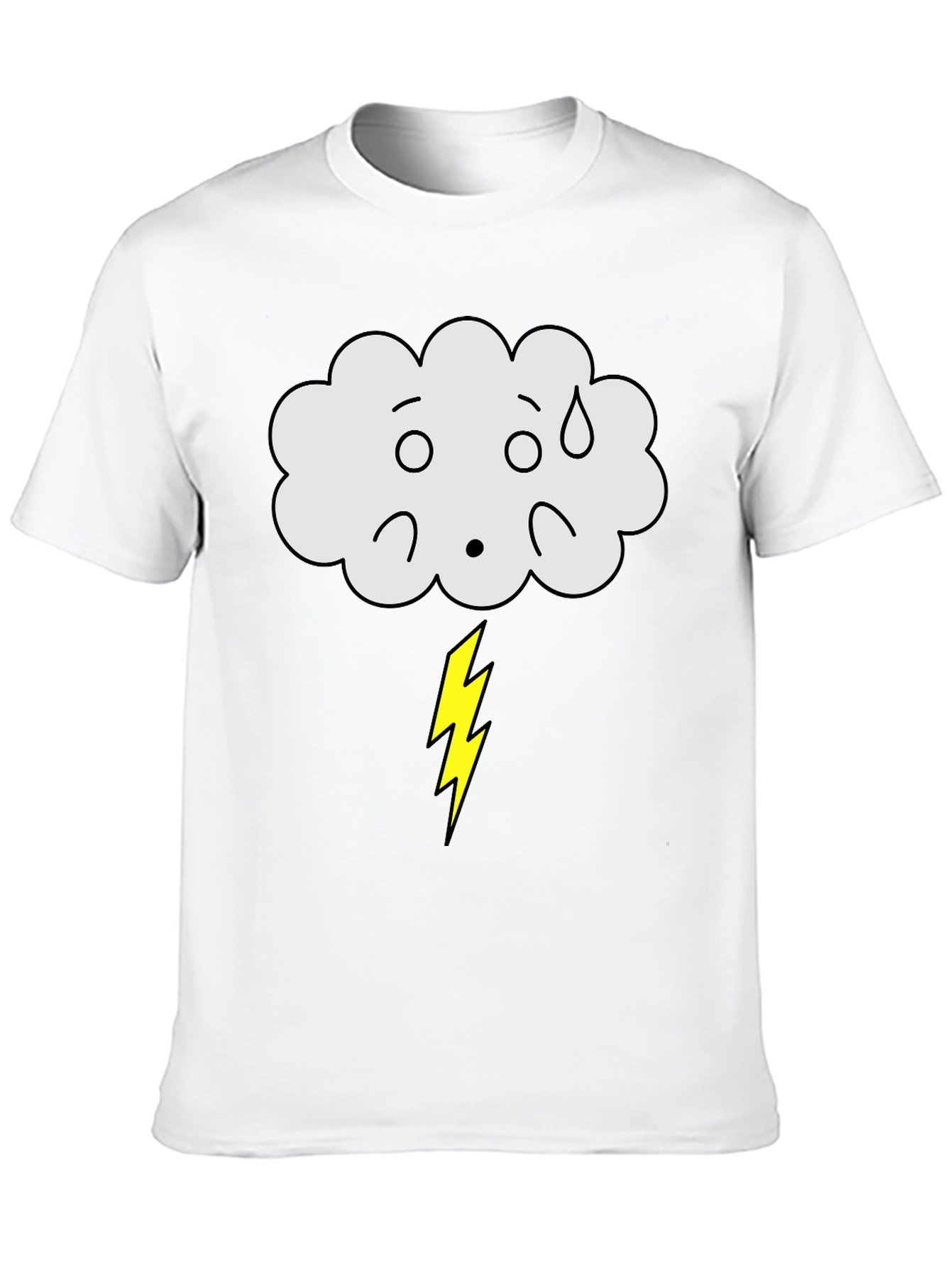 Funny Weather Cloud Lightning Bolt Graphic T-Shirt