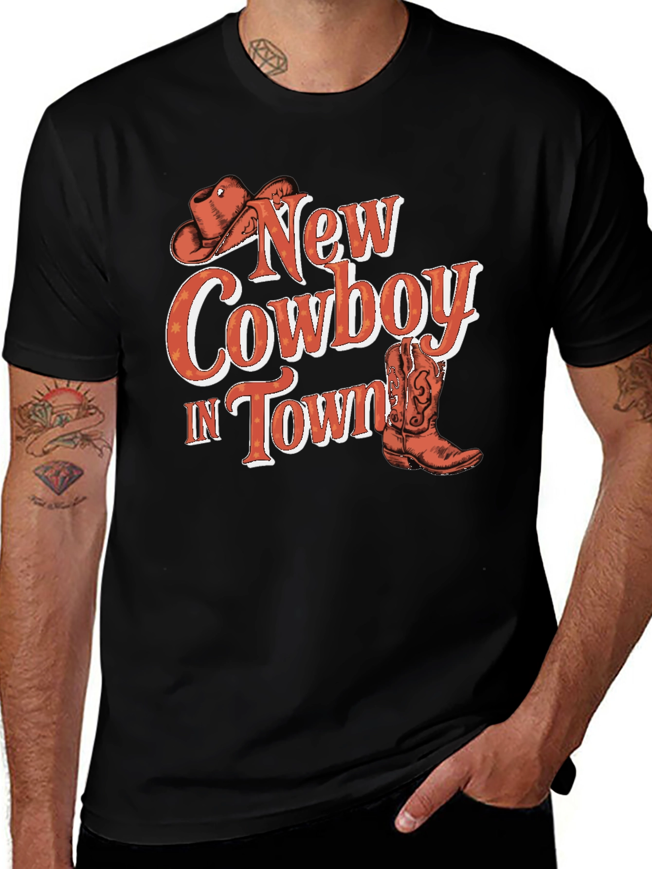 New Cowboy in Town Graphic T-Shirt