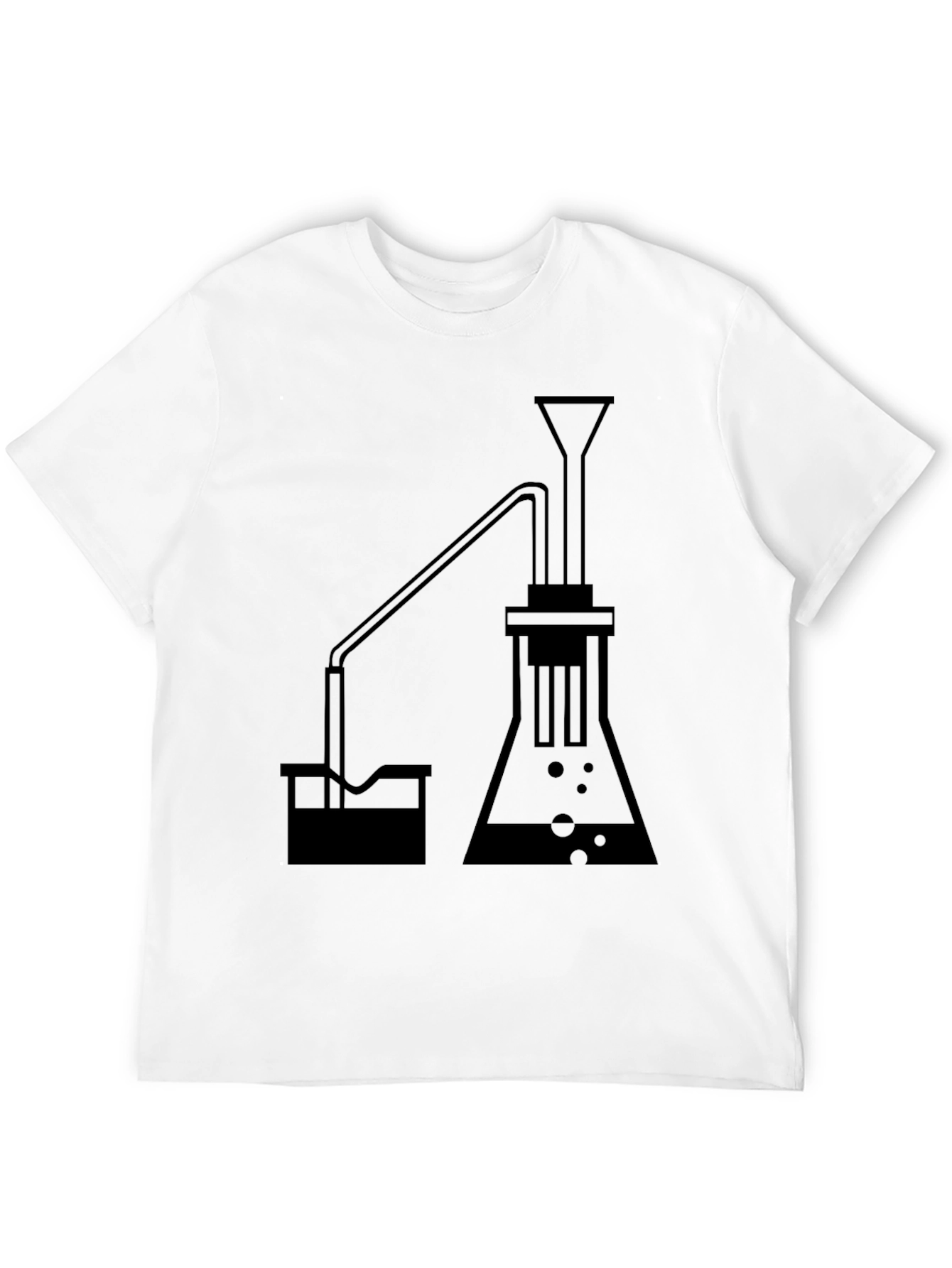 Science Beaker Graphic Tee - Black Cotton T-Shirt