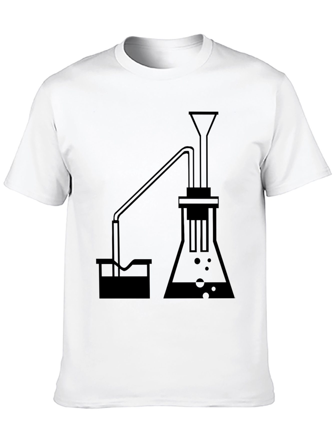 Science Beaker Graphic Tee - Black Cotton T-Shirt