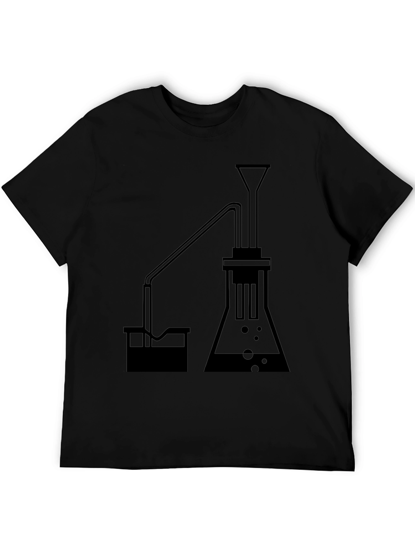 Science Beaker Graphic Tee - Black Cotton T-Shirt