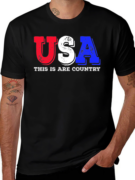 USA Patriotic Graphic Print T-Shirt