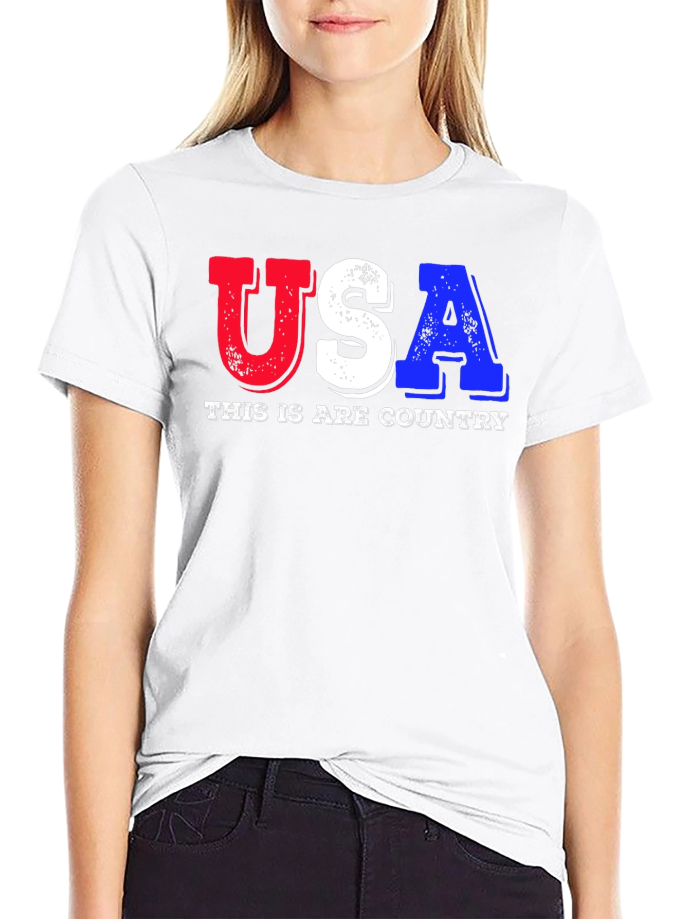 USA Patriotic Graphic Print T-Shirt