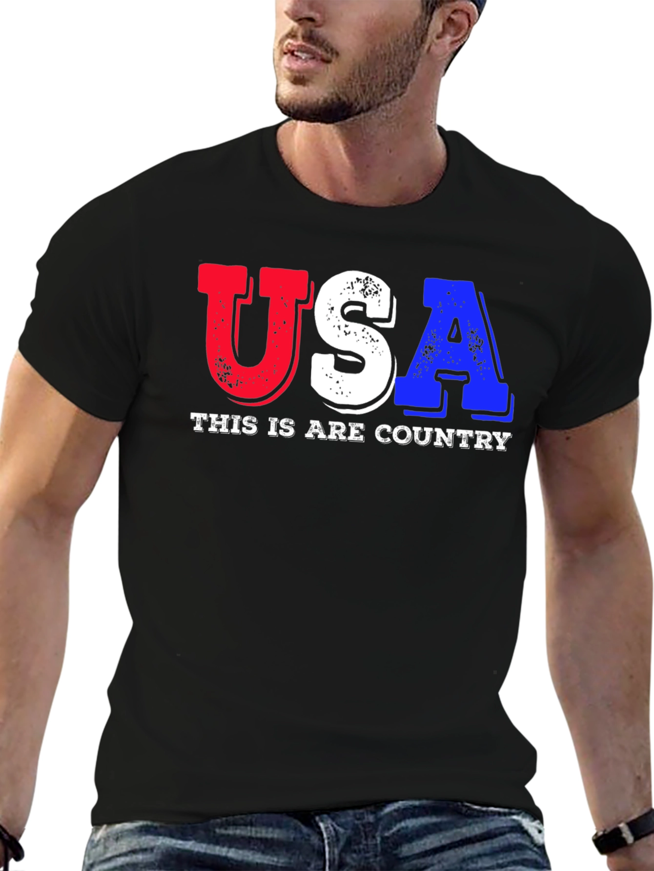 USA Patriotic Graphic Print T-Shirt