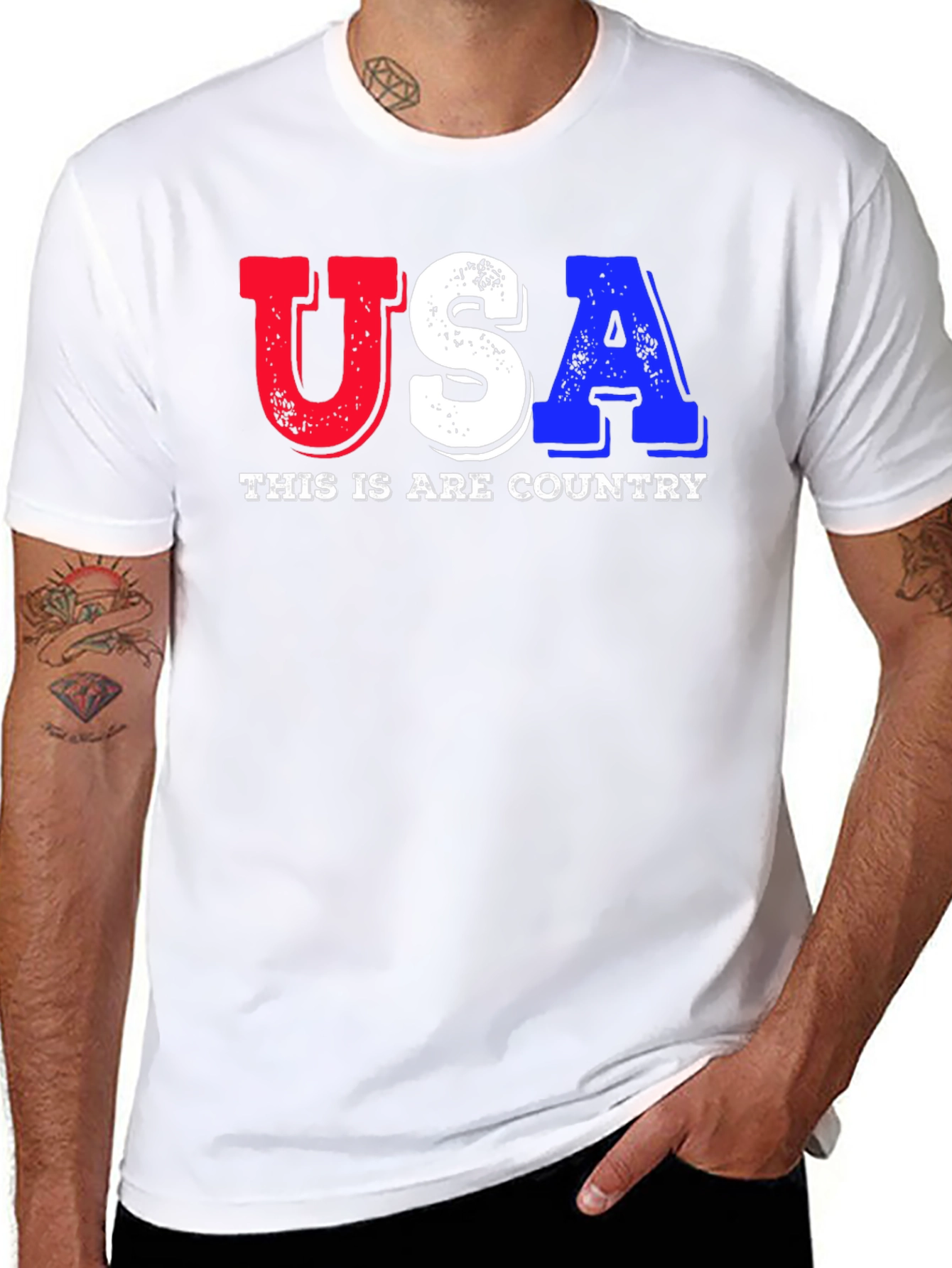USA Patriotic Graphic Print T-Shirt